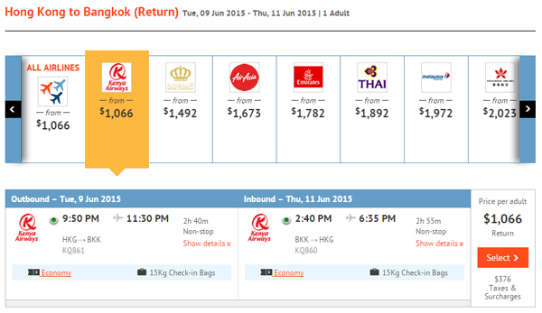 週二閃走！肯亞航空來回曼谷$1,066起，6月30日前出發