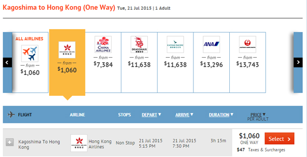即搶！暑假限定！香港航空鹿兒島單程$1,060，來回$2,688起，8月31日前出發