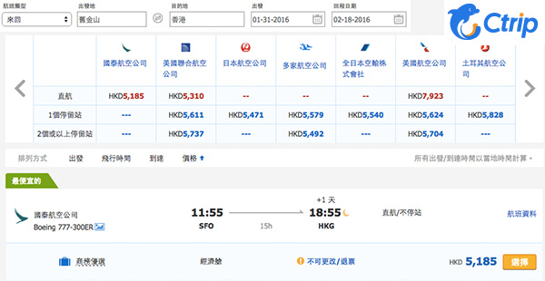 返港拜年喇！國泰美國三藩市直航來回香港$4,363起，1月31日前出發