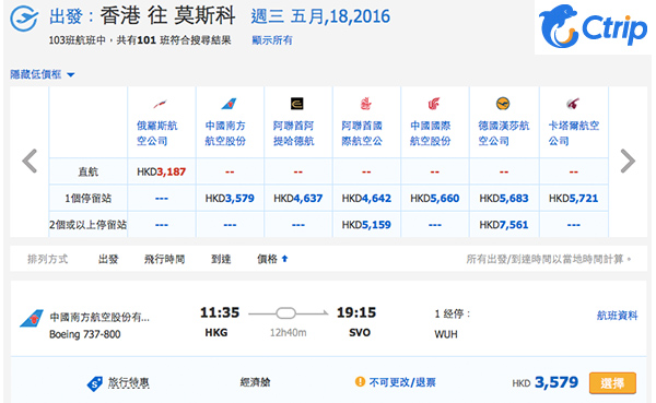 抵喎！中國南方航空來回莫斯科/羅馬/阿姆斯特丹連稅$3,579起，6月10日前出發