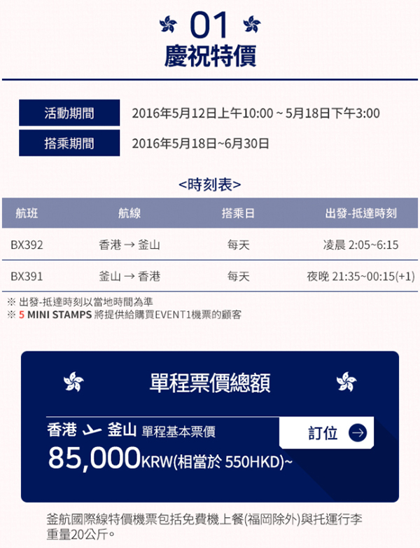 5週年優惠！釜山航空來回韓國釜山，香港出發單程約$550起，6月30日前出發