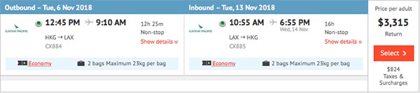 【洛杉磯】好筍！直飛抵玩！國泰香港來回洛杉磯$3,207起！11月30日前出發