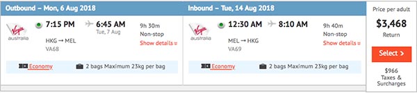 【墨爾本】正！暑假都有！維珍澳洲航空香港來回墨爾本$3,360起！12月31日前出發