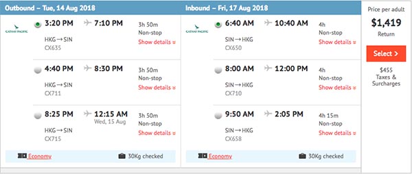 【新加坡】國泰跟減！暑假平飛！國泰航空香港來回新加坡$1,419起！8月31日前出發