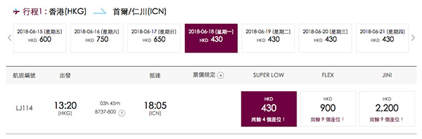 【首爾】Last Minute！真航空香港來回首爾$860起！包15KG行李！6月30日前出發