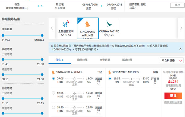【新加坡】Last minute！只限今日！新航香港來回新加坡$1,274起！6月28日前出發