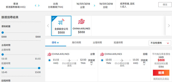 【台灣】抵呀！暑假激筍飛！中華航空香港來回台灣$888起，包30kg行李！8月25日前出發