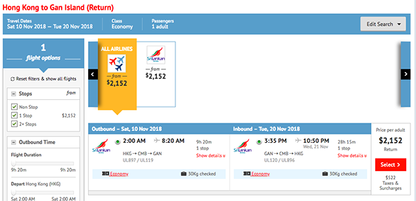 【馬爾代夫】歎呀！馬代劈劈劈！斯里蘭卡航空香港來回馬爾代夫$2,152起！12月13日前出發