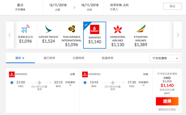【曼谷】泰高質！坐A380！阿聯酋航空來回泰國曼谷$1,140起！12月13日前出發