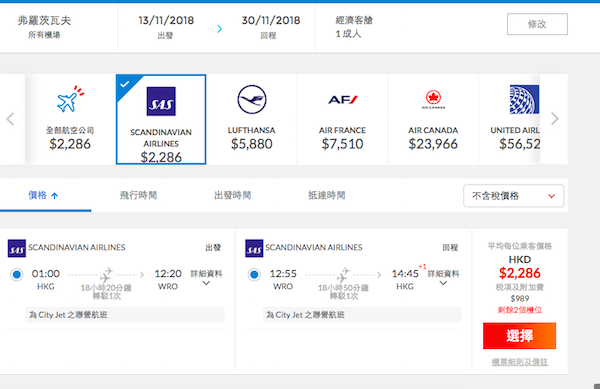 【歐洲】癲價延續！北歐航空香港來回歐洲$2,286起！2019年5月31日前出發