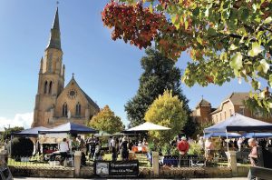 The fine food Farmers Markets held at St Mary's Catholic Church in Mudgee.