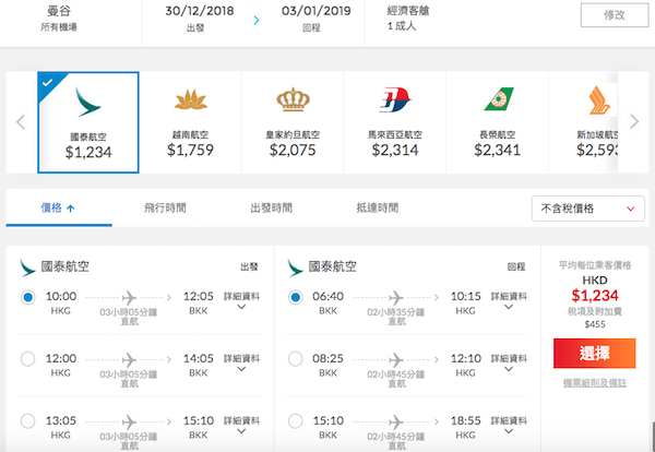 【曼谷】跨年都有平！國泰航空香港來回曼谷$1,234起，包30KG行李！2019年3月31日前出發