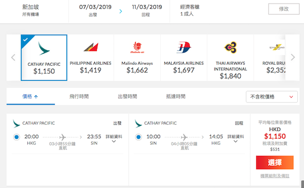 【新加坡】快閃獅城！國泰航空香港來回新加坡$1,150起！2019年3月31日前出發