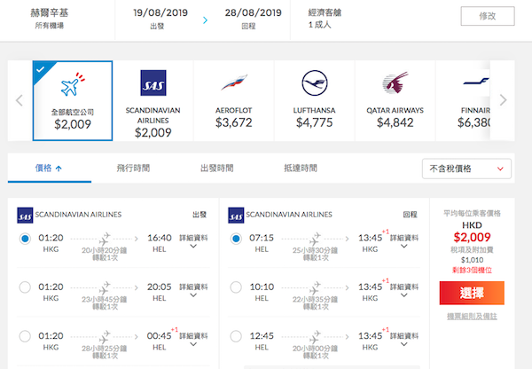 【歐洲】超抵！北歐航空香港直航來回歐洲$2,009起！2019年9月17日前出發