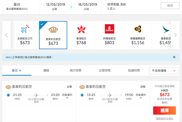 【曼谷】直逼燃油費前最低價！皇家約旦航空香港來回曼谷連稅$1,484起！2019年3月31日前出發