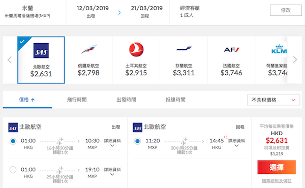 【歐洲】萬能平飛！北歐航空香港來回歐洲$2,631起！2019年6月13日前出發