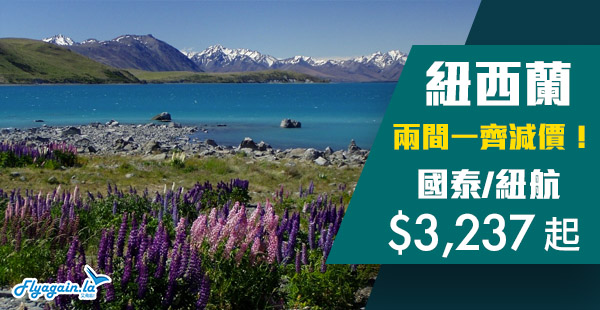 【紐西蘭】優惠停不了！香港直航來回奧克蘭，國泰$3,237起、紐航$3,300起！12月5日前出發