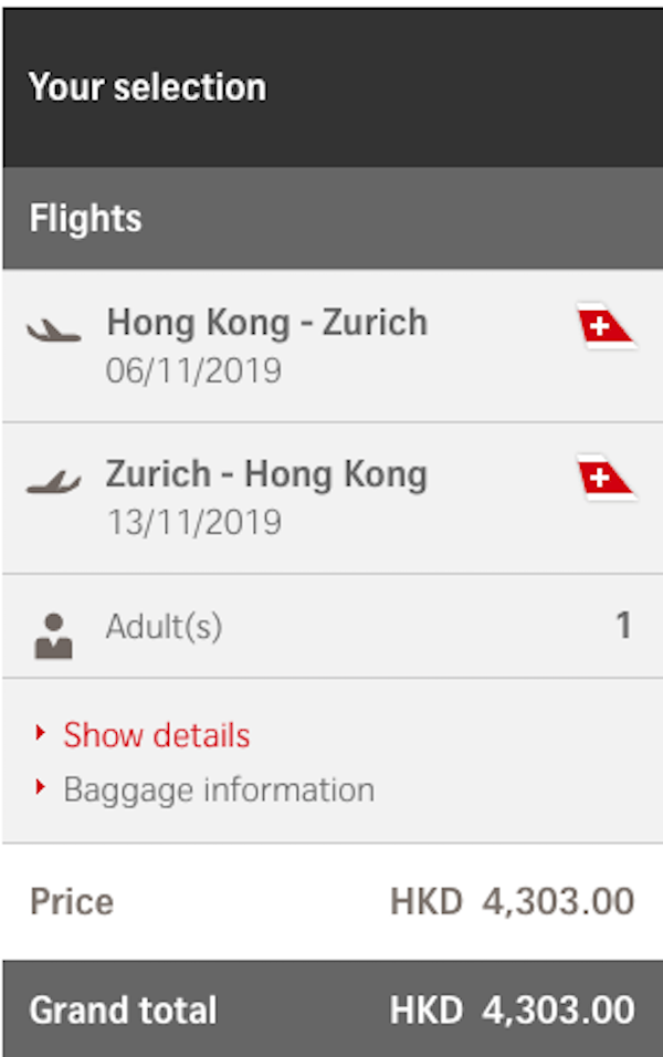 【蘇黎世】又嚟平價直飛！賣到下年5月！瑞士航空香港直航來回蘇黎世連稅$4,303起！2020年5月5日前出發