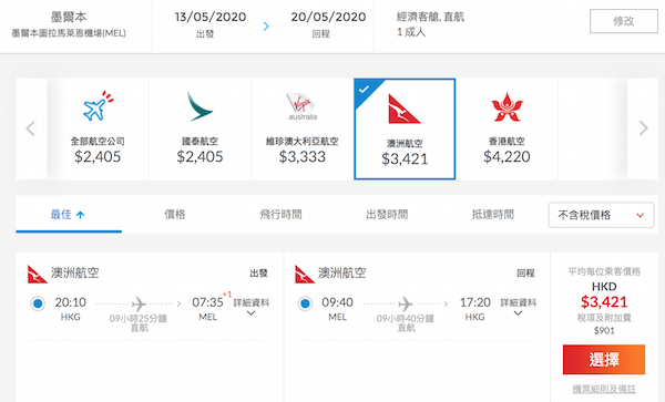 【澳洲】澳洲線少劈！賣到下年6月中！澳洲航空香港來回澳洲$3,421起！2020年6月19日前出發