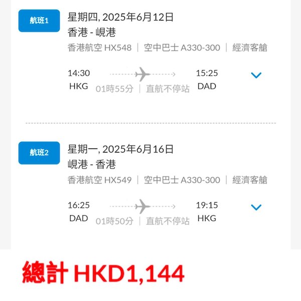 【峴港】平上加平！週末都有！香港航空來回峴港連稅$1,144起，包20kg寄艙行李！5月頭至7月中出發