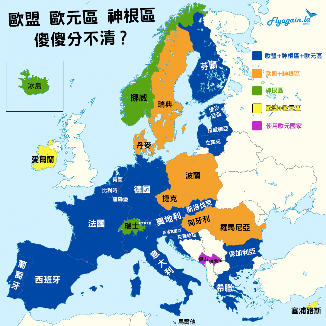 【歐洲旅遊必讀】歐盟、歐元區、神根區有甚麼分別？